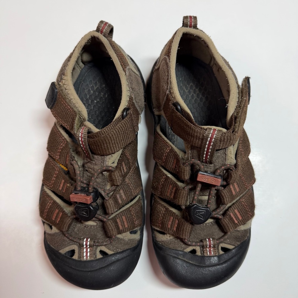 Keen Newport H2 Kids Waterproof Sandals Brown Red Bungee Strap Size 13 US - Picture 2 of 7